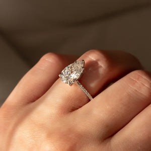 The Pave Lexie Set With A Pear Moissanite