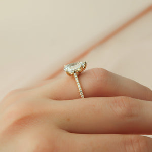 The Pave Lexie Set With A 1.5 Carat Pear Lab Diamond