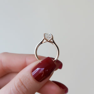 The Pave Lexie Set With A 2.5 Carat Round Lab Diamond