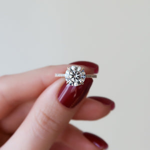 The Pave Lexie Set With A 2.5 Carat Round Lab Diamond