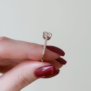 The Pave Lexie Set With A 2.5 Carat Round Lab Diamond