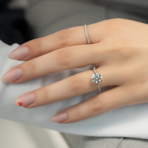 The Pave Lexie Set With A Round Lab Diamond