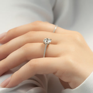 The Pave Lexie Set With A Round Lab Diamond