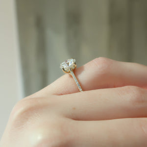 The Pave Lexie Set With A 3 Carat Round Lab Diamond