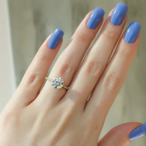 The Pave Lexie Set With A 3 Carat Round Lab Diamond
