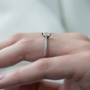 The Pave Lexie Set With A Radiant Lab Diamond