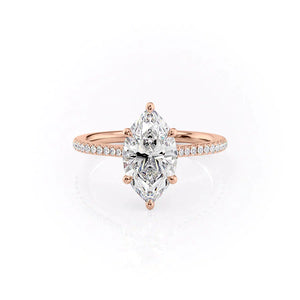 The Pave Lexie Set With A 1.5 Carat Marquise Lab Diamond