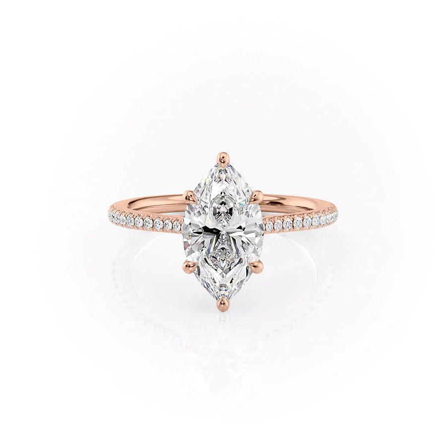 The Pave Lexie Set With A 1 Carat Marquise Moissanite