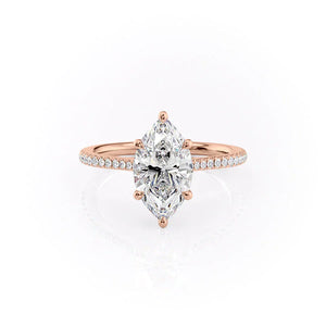 The Pave Lexie Set With A 2 Carat Marquise Moissanite