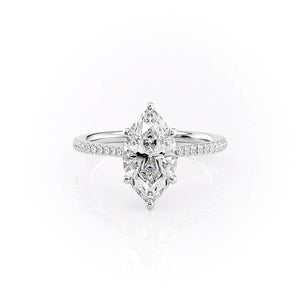 The Pave Lexie Set With A 1 Carat Marquise Moissanite