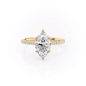 The Pave Lexie Set With A 2 Carat Marquise Moissanite