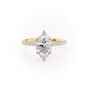 The Pave Lexie Set With A 1.5 Carat Marquise Lab Diamond