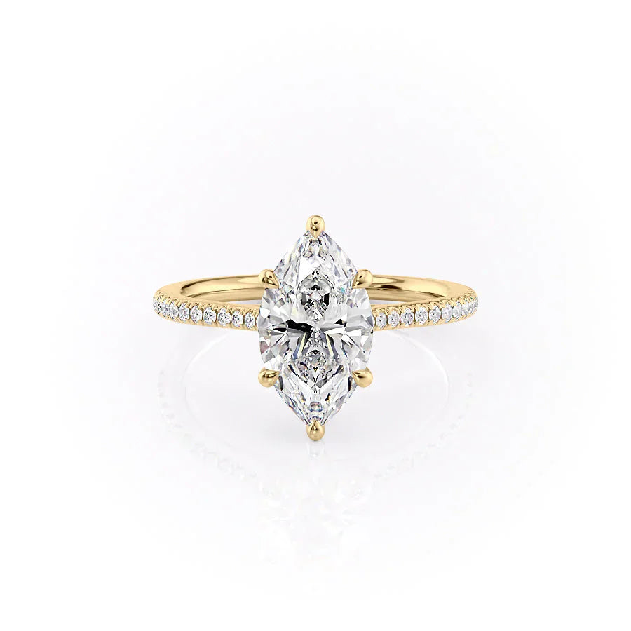 The Pave Lexie Set With A 5 Carat Marquise Moissanite