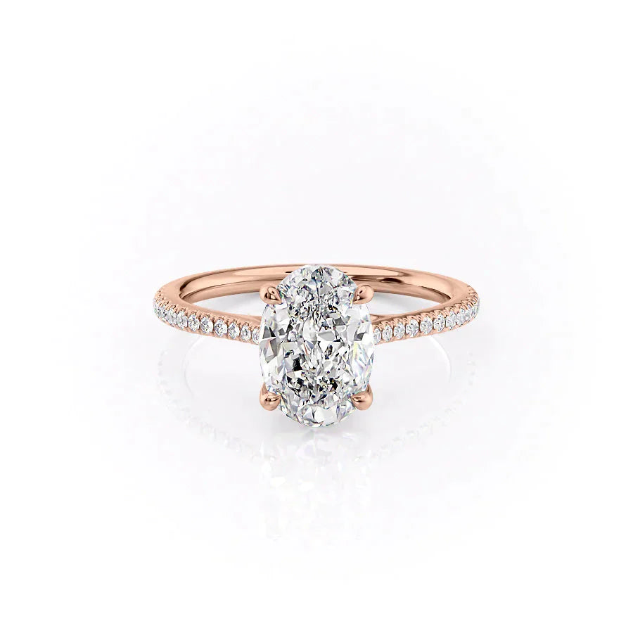 The Pave Lexie Set With A 3 Carat Oval Lab Diamond