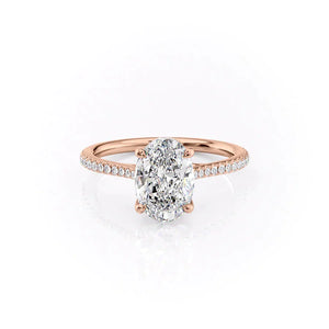 The Pave Lexie Set With A 3 Carat Oval Moissanite