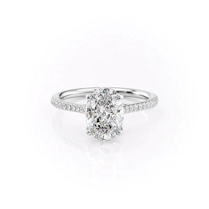 The Pave Lexie Set With A 2.5 Carat Oval Lab Diamond