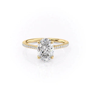 The Pave Lexie Set With A 5 Carat Oval Moissanite