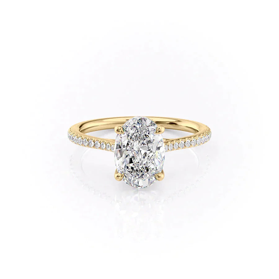 The Pave Lexie Set With A 2 Carat Oval Lab Diamond