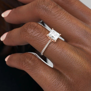The Pave Lexie Set With A 1 Carat Princess Lab Diamond