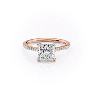 The Pave Lexie Set With A 2 Carat Princess Lab Diamond