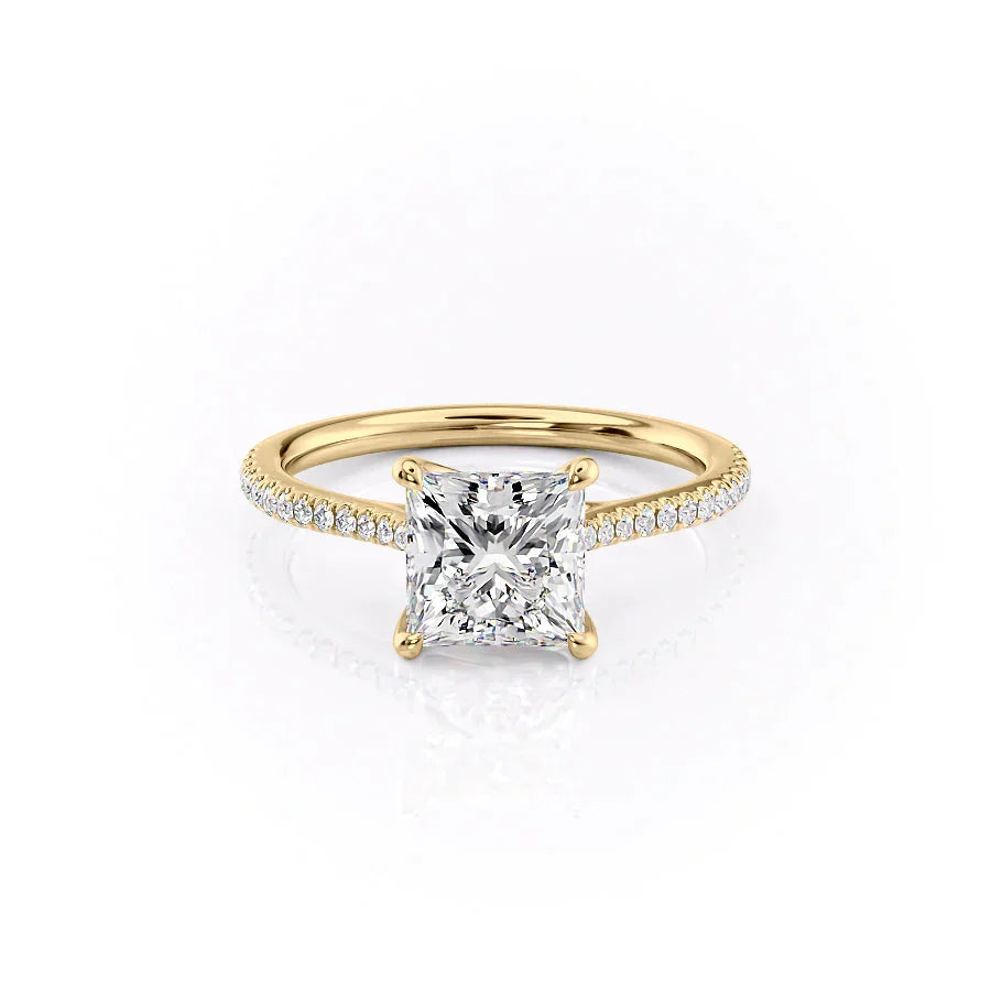 The Pave Lexie Set With A 2 Carat Princess Moissanite
