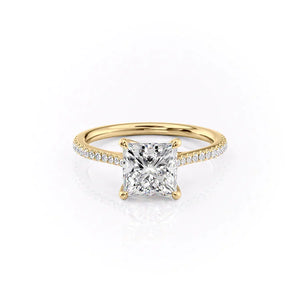 The Pave Lexie Set With A 1 Carat Princess Moissanite