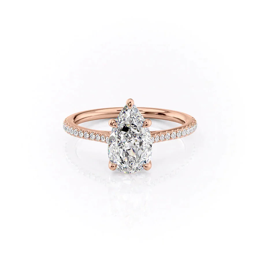 The Pave Lexie Set With A 4 Carat Pear Moissanite