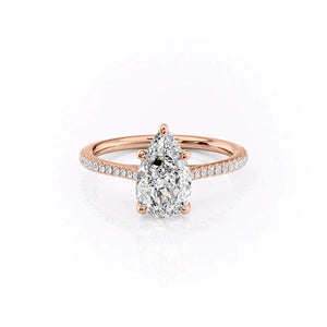 The Pave Lexie Set With A 1 Carat Pear Moissanite