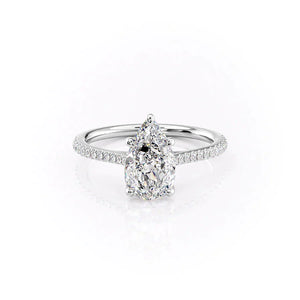 The Pave Lexie Set With A 2 Carat Pear Lab Diamond