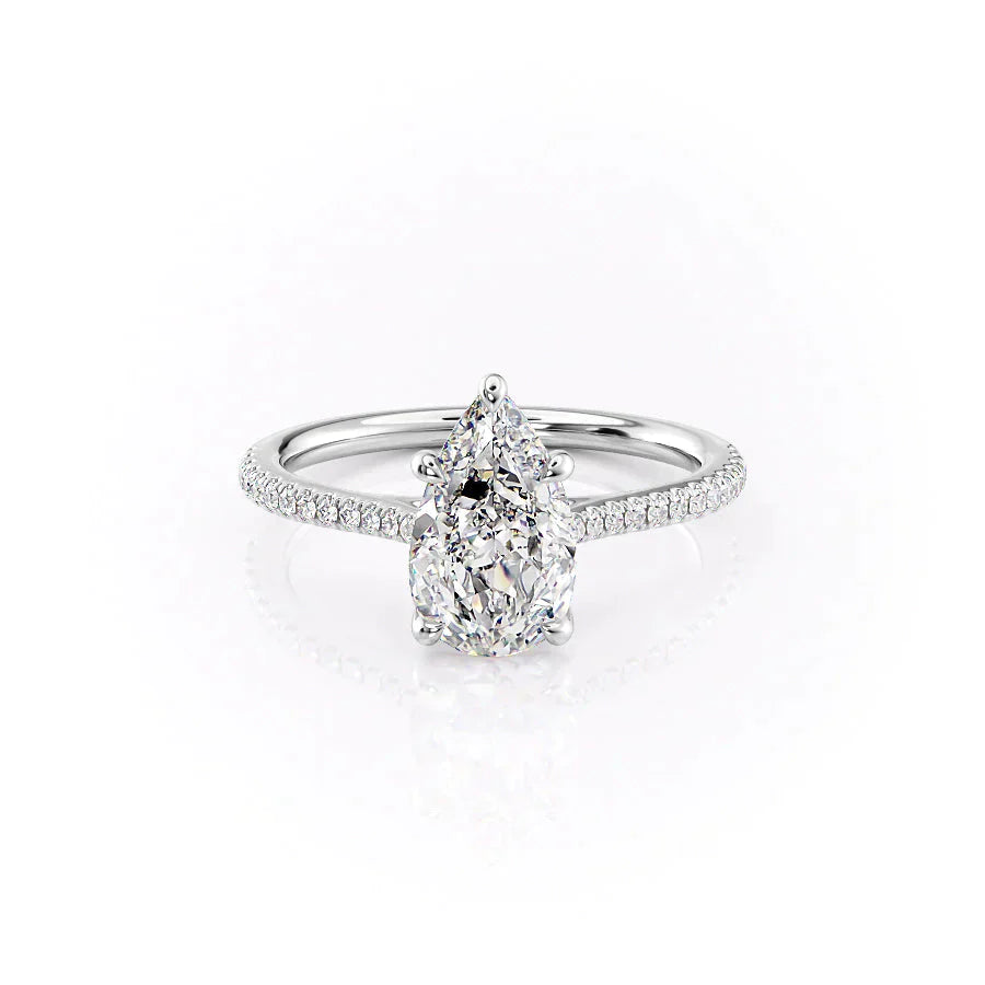The Pave Lexie Set With A 4 Carat Pear Moissanite