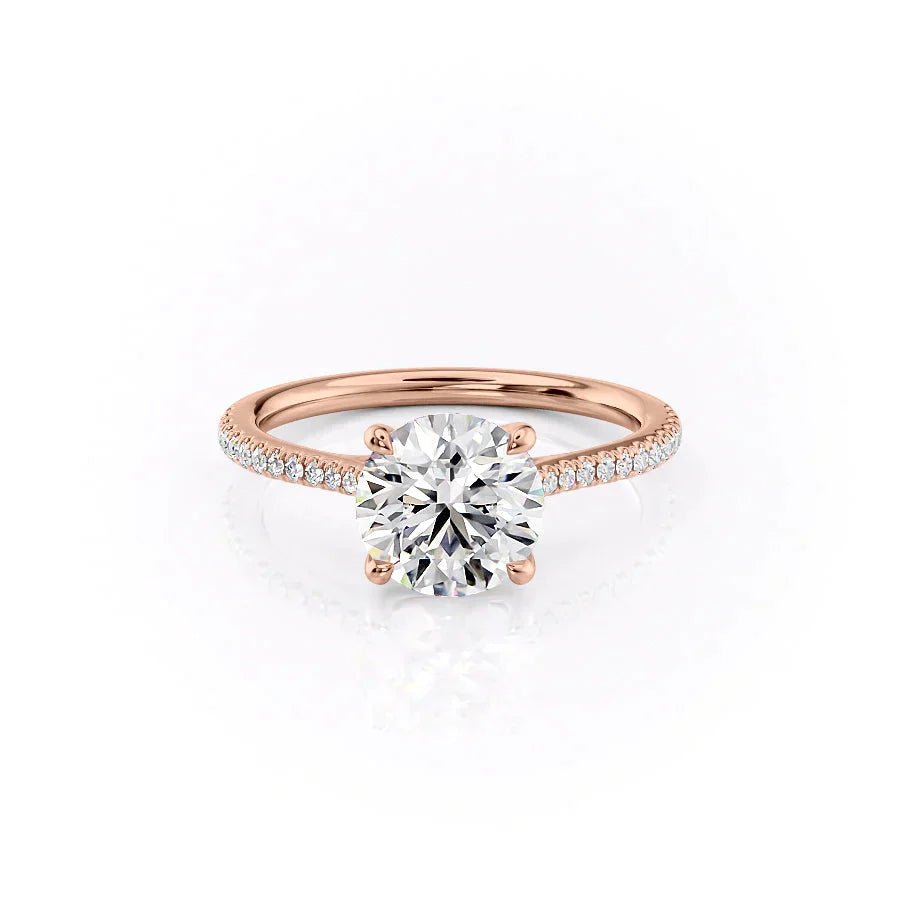 The Pave Lexie Set With A 4 Carat Round Moissanite