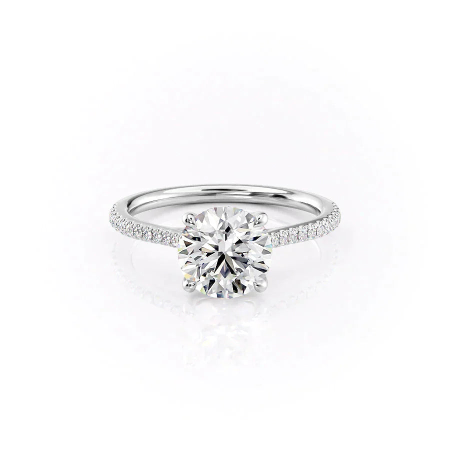 The Pave Lexie Set With A 2 Carat Round Moissanite