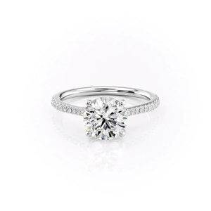 The Pave Lexie Set With A 3 Carat Round Lab Diamond