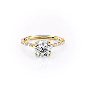 The Pave Lexie Set With A 3 Carat Round Lab Diamond