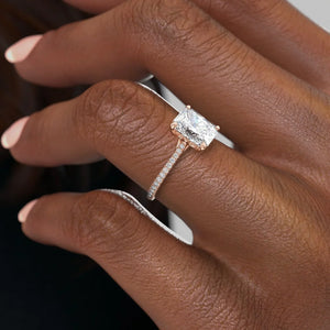 The Pave Lexie Set With A 1 Carat Radiant Lab Diamond