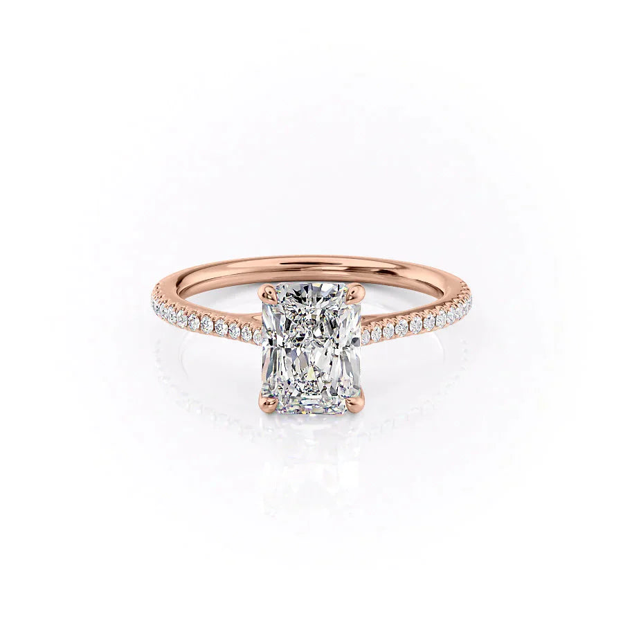 The Pave Lexie Set With A 2 Carat Radiant Moissanite