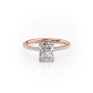The Pave Lexie Set With A 2 Carat Radiant Moissanite