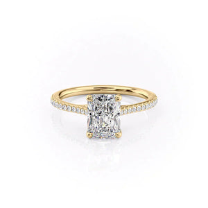 The Pave Lexie Set With A 1.5 Carat Radiant Lab Diamond