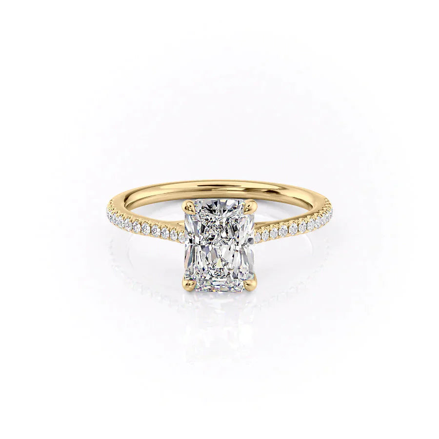 The Pave Lexie Set With A 3 Carat Radiant Lab Diamond