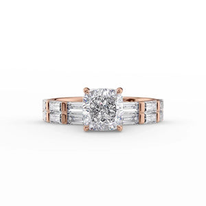 The Hailey Set With A 2 Carat Cushion Lab Diamond