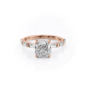 The Hailey Set With A 1.5 Carat Cushion Lab Diamond