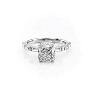 The Hailey Set With A 1 Carat Cushion Lab Diamond
