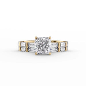 The Hailey Set With A 2 Carat Cushion Lab Diamond