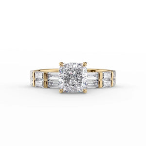 The Hailey Set With A 1 Carat Cushion Lab Diamond