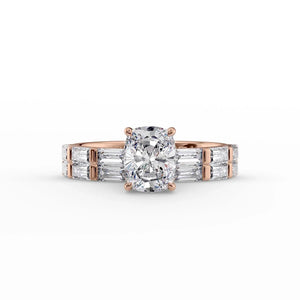 The Hailey Set With A Elongated Cushion Lab Diamond