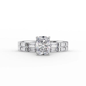 The Hailey Set With A 1 Carat Elongated Cushion Lab Diamond