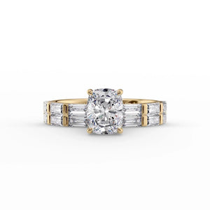 The Hailey Set With A 2 Carat Elongated Cushion Lab Diamond