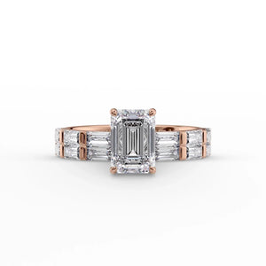 The Hailey Set With A 1.5 Carat Emerald Lab Diamond
