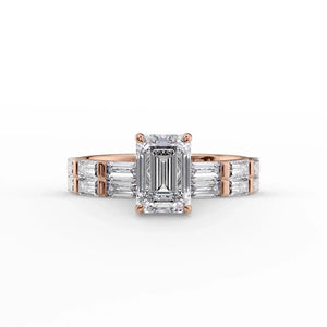 The Hailey Set With A 1 Carat Emerald Lab Diamond