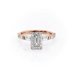 The Hailey Set With A 1.5 Carat Emerald Lab Diamond